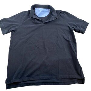 Lands End Mens Polo Shirt XL 46-48 Black Traditional Fit 100% Cotton